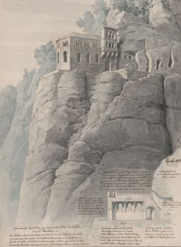 K. F. Schinkel: Die Klause von Castell, 1835, SM 23b.78